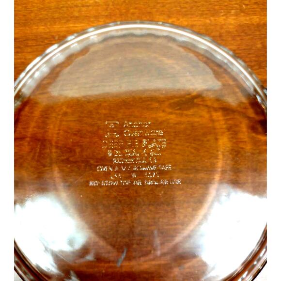 Vintage Anchor Hocking Fire King Crimp Edge Clear Glass Deep Pie Dish 9" - Picture 4 of 7